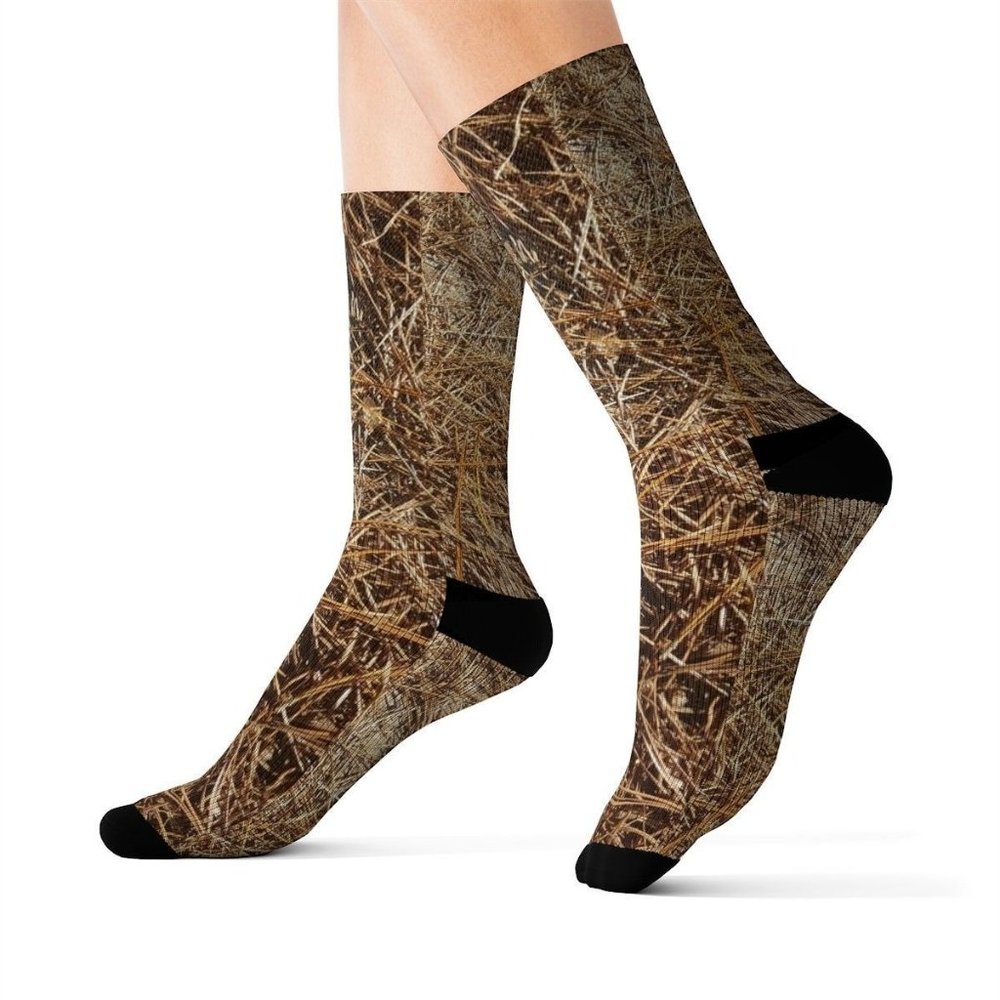 Gardeners Pine Tree Pine Needles Novelty Fun Socks | Ribbed Crew Socks Women Men